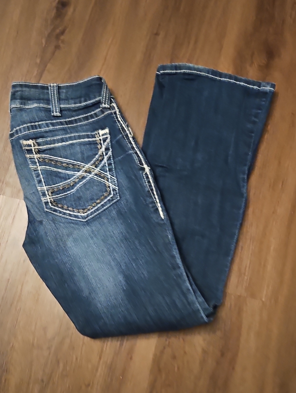 Ariat Dark Indigo Bootcut Jeans with Contrast Pocket Stitching